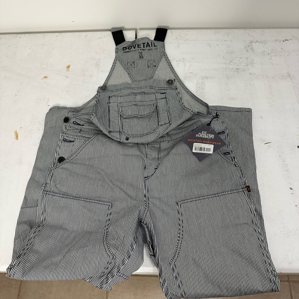 NWT’s Dovetail Workwear Overalls Indigo Stripe